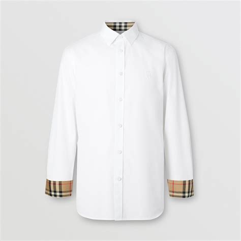 burberry slim fit monogram motif stretch cotton poplin shirt|Sherwood Monogram Motif Slim Fit Stretch Poplin Button.